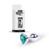 Plug-Jewellery Silver  Heart PLUG- Green